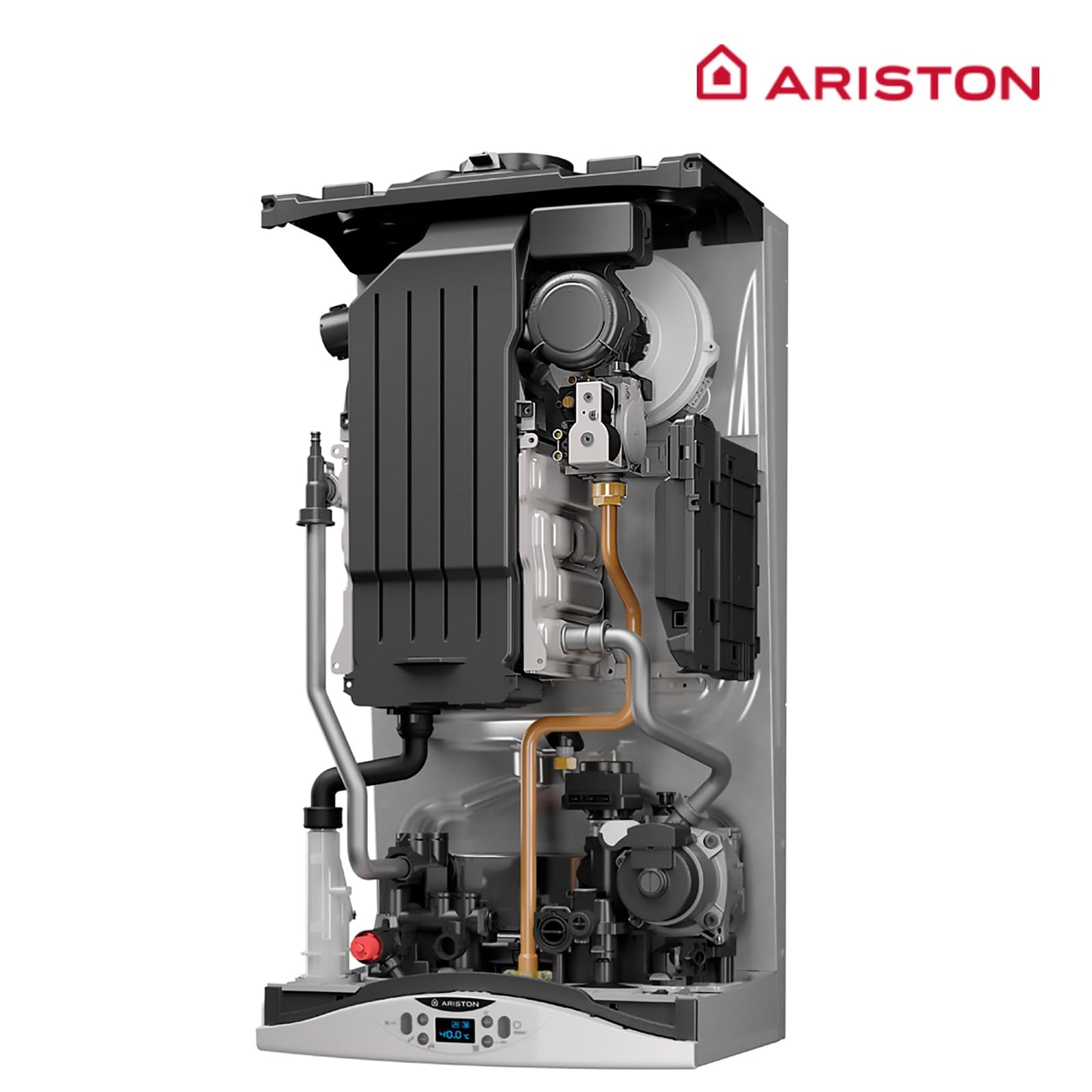 Ariston HS Premium - Caldaia a gas naturale e propano 30 kw con dimensioni ridotte 31,9 x 40 x 74,5 cm, efficiente e silenziosa, caldaia a condensazione prodotta per installazione in Spagna (classe