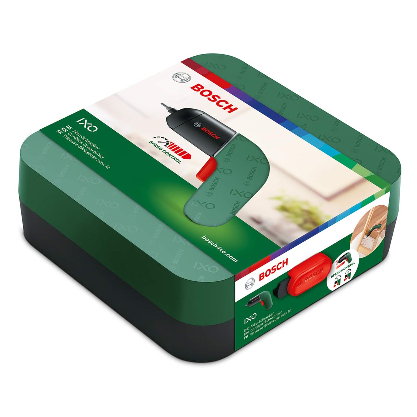 Bosch Avvitatore elettrico IXO, 6ª generazione, verde, CONTROLLO VELOCITÀ variabile, ricaricabile con cavo micro USB, con custodia