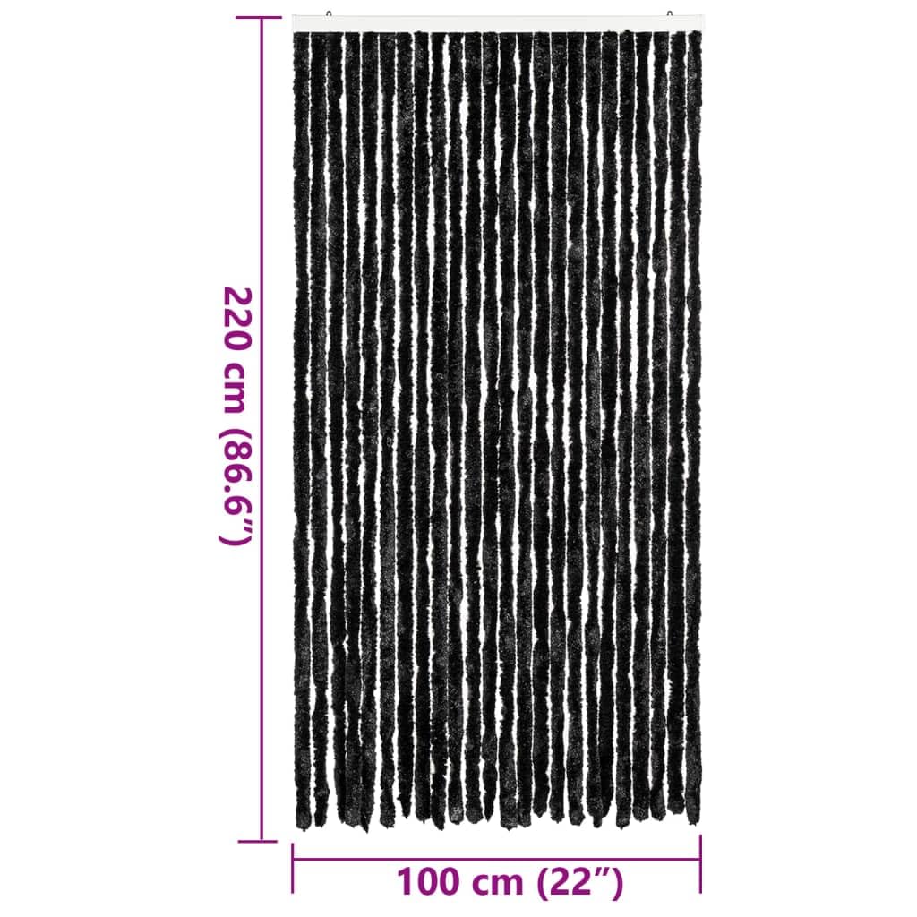 vidaXL Tenda Antimosche Flessibile Morbida Impermeabile Facile Pulizia Rimovibile Zanzariera Rete Protezione Insetti Antracite 100x220 cm Ciniglia