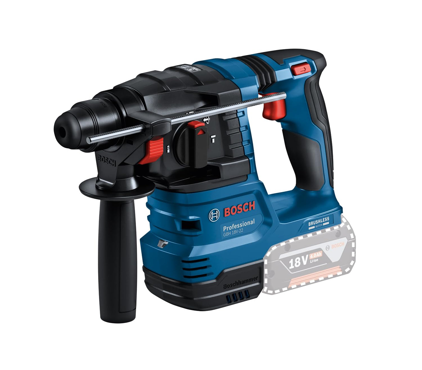 Bosch Professional 18V System Martello perforatore a batteria GBH 18V-22 (con SDS plus, ideale per praticare fori da 6 a 10 mm, KickBack Control e Vibration Control)