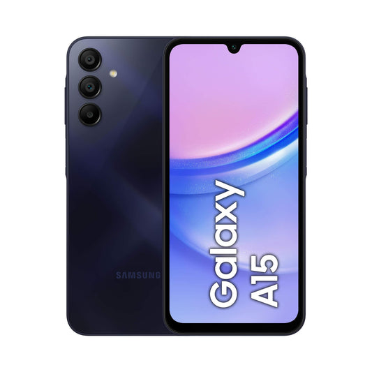 Samsung Galaxy A15, Smartphone Android 14, Display Super AMOLED 6.5" FHD+, 4GB RAM, 128GB, memoria interna espandibile fino a 1TB, Batteria 5.000 mAh, Blue Black [Versione Italiana]