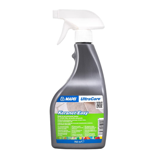 Mapei Ceranetto ultra leggero da 750 ml. Spray detergente acido pronto all'uso, adatto per la rimozione dello sporco cementizio subito dopo la stuccatura.