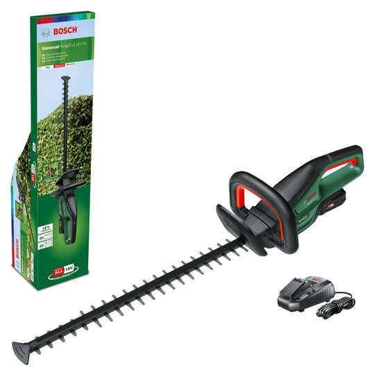 Bosch Home and Garden Tagliasiepi a batteria UniversalHedgeCut 18V-50 (1 da 2,5 Ah, sistema 18 Volt, lunghezza lama 50 cm, in confezione di cartone)