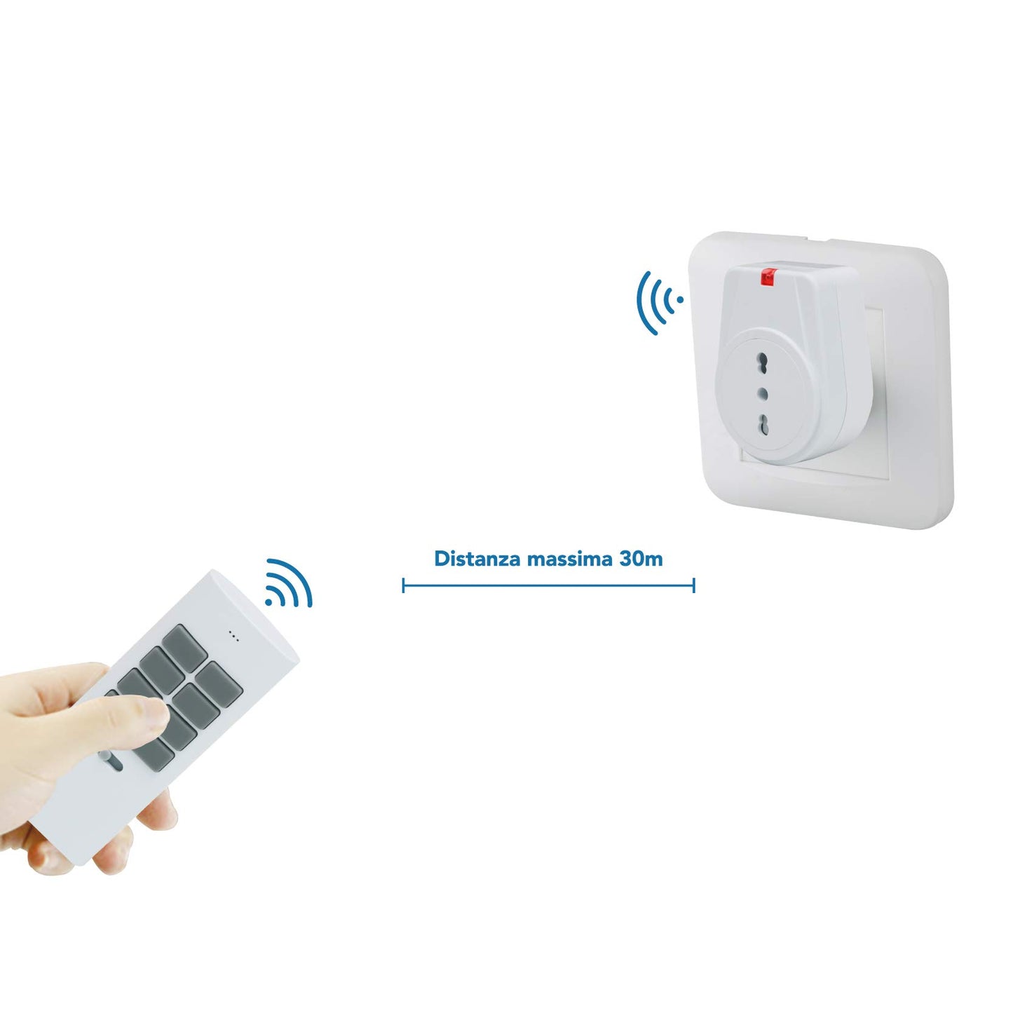 Electraline 48501 Presa Elettrica con Telecomando, Nero/Bianco, Taglia Unica