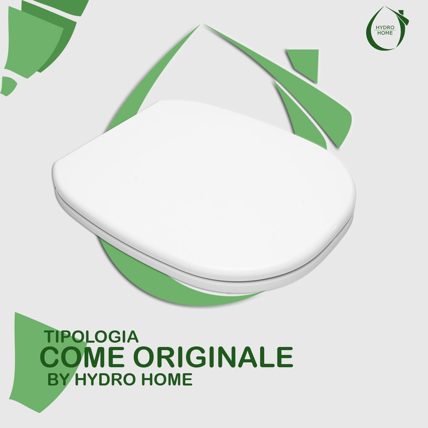 HYDRO HOME Tavoletta Wc Pozzi Ginori 500 Come Originale, Copriwater In Materiale Termoindurente,Tavoletta Water Con Cerniere Fissaggio Dall'Alto MADE IN ITALY (CHIUSURA CLASSICA)