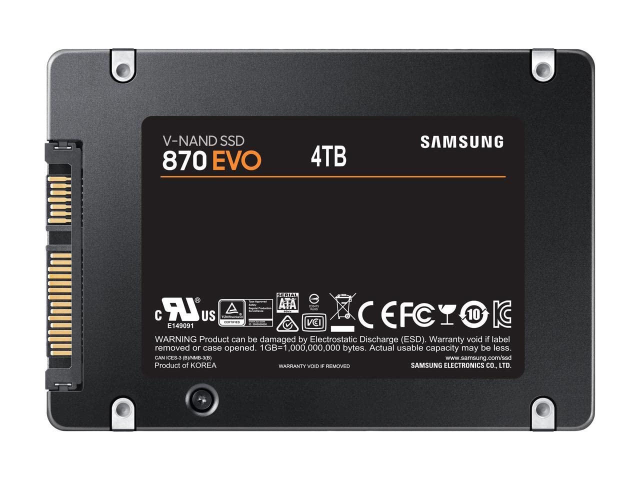 Samsung 870 EVO 4TB 2,5" SATA III SSD interno (MZ-77E4T0B/AM)