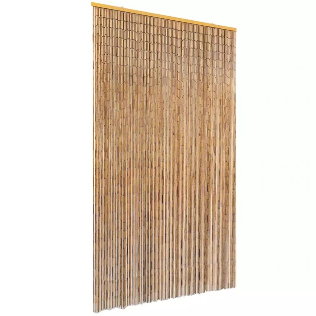 vidaXL Zanzariera per Porte Silenziosa Elegante Tendina Protezione Anti Mosche Tenda per Porta Insetti Zanzare di Bambù 120x220 cm