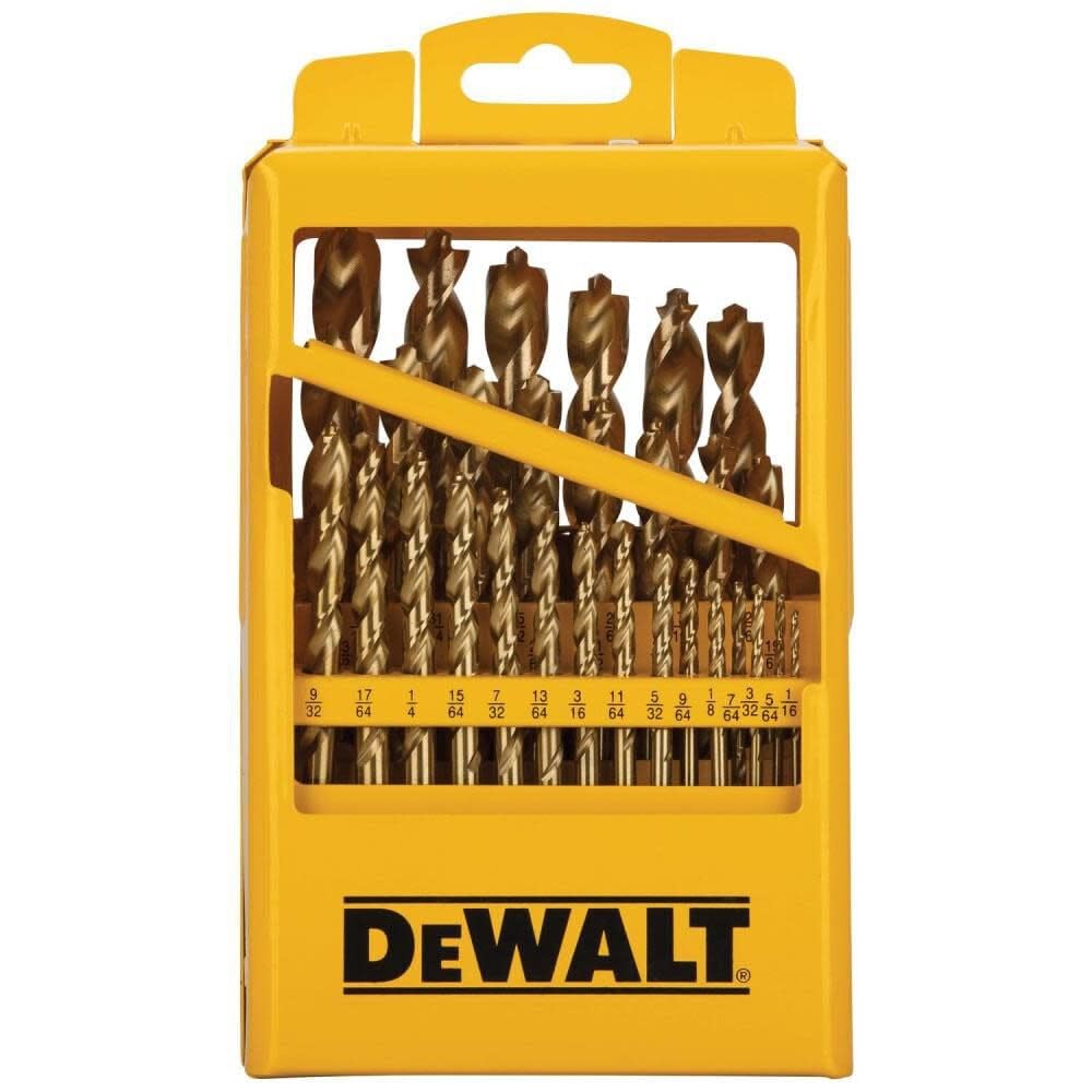 Dewalt DW1369 - Set di punte per trapano in titanio con punta pilota, 29 pezzi