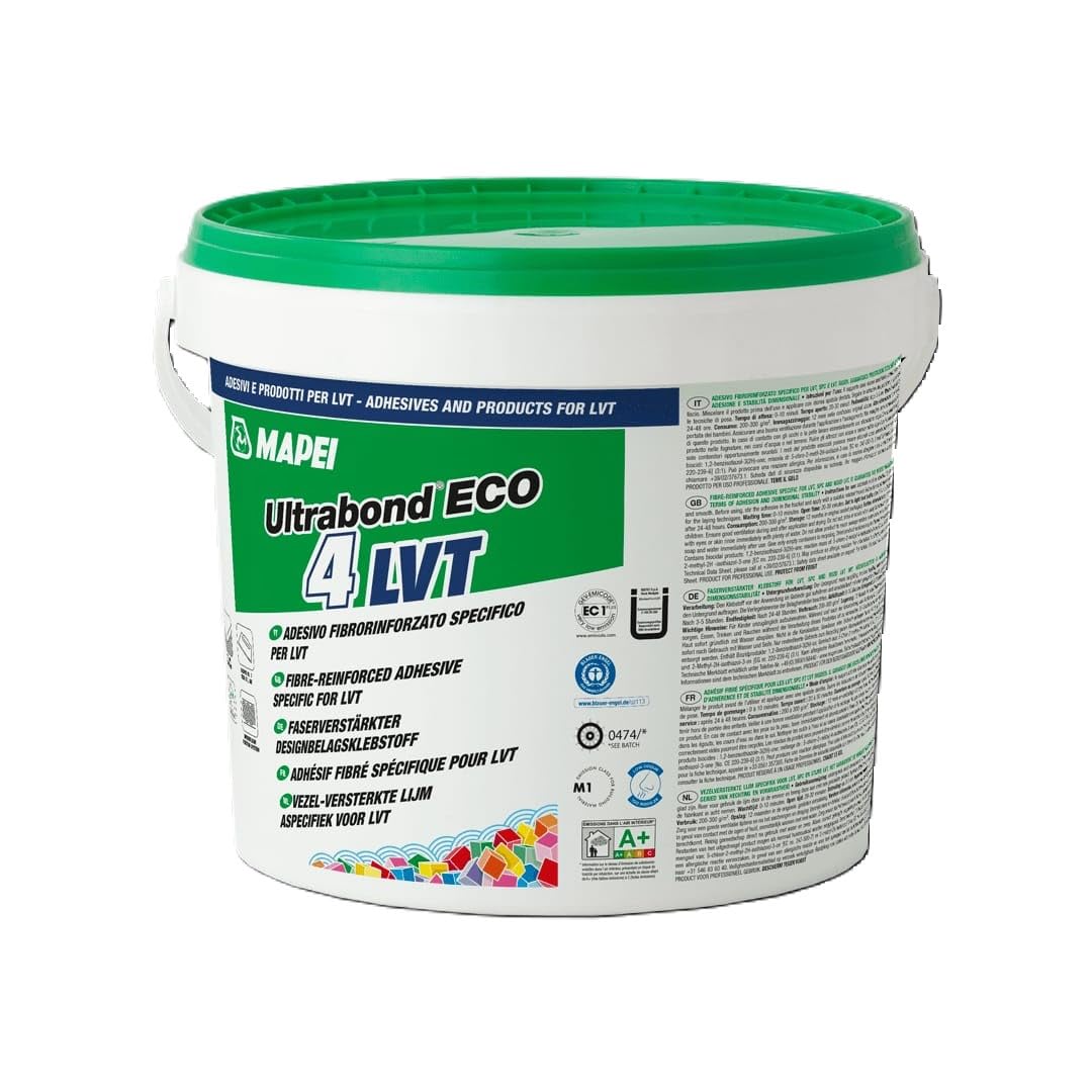 Mapei ULTRABOND ECO 4 LVT - Adesivo per rivestimenti in microfibra, 14 kg