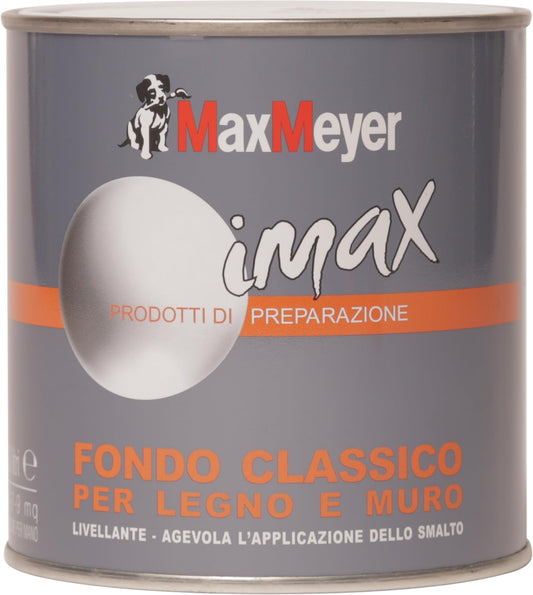 MAXMEYER Fondo a solvente per interni ed esterni Legno e Muro BIANCO 0,5 L