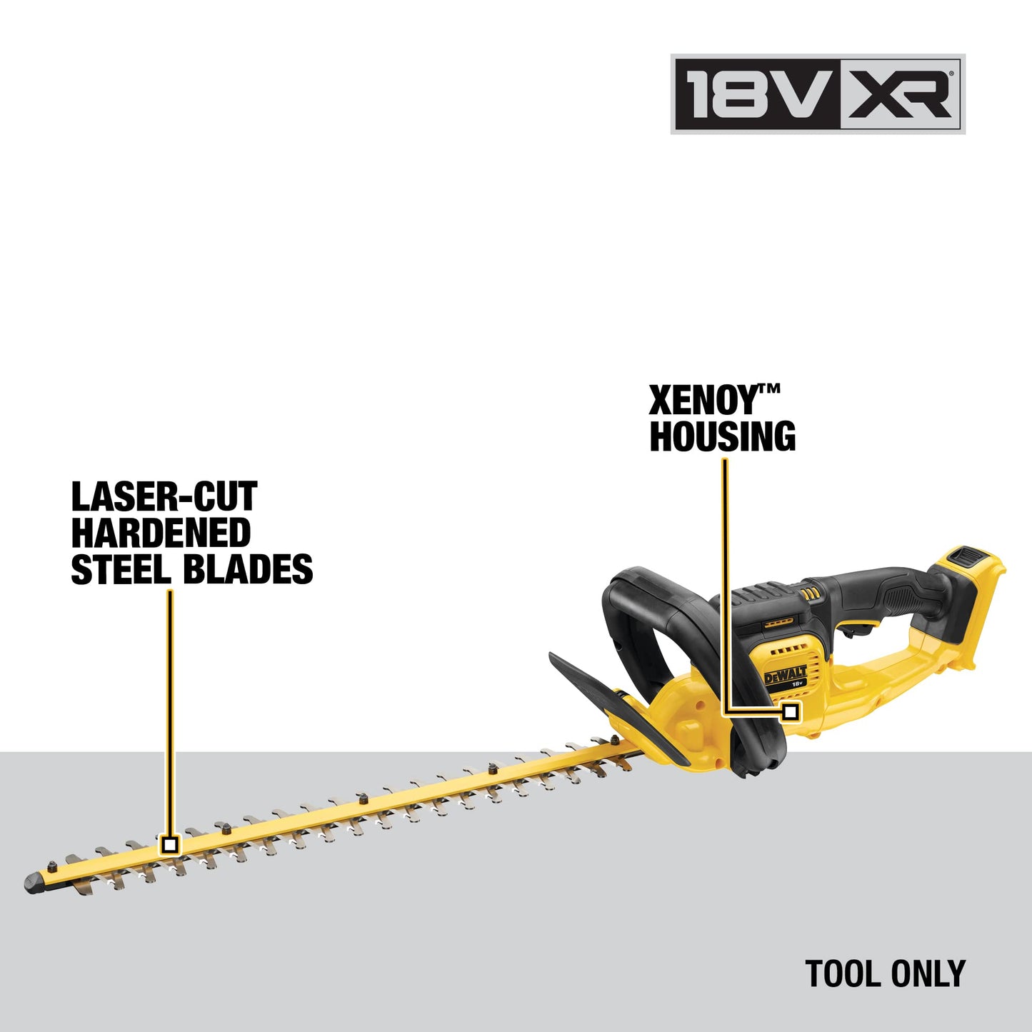 DEWALT DCM563PB-XJ, Tagliasiepi a Batteria Litio Lunghezza lama 55 cm, Impugnatura Ergonomica 18 V 5.0 Ah,