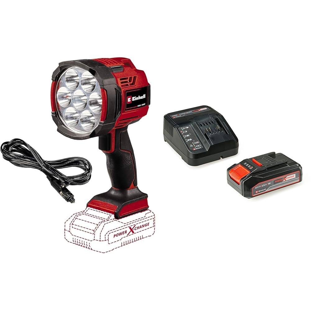 Einhell TE-CL 18/2500 LiAC-Solo Lampada a batteria Power X-Change + 18V 2.5Ah PXC Starter Kit batteria 2.5 Ah e caricabatteria Power X-Change