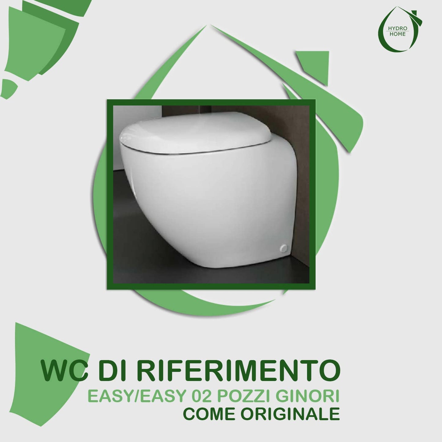 HYDRO HOME Tavoletta Wc Pozzi Ginori Easy e Easy 02 Come Originale, Copriwater In Materiale Termoindurente,Tavoletta Water Con Cerniere Fissaggio Dall'Alto MADE IN ITALY (CHIUSURA CLASSICA)