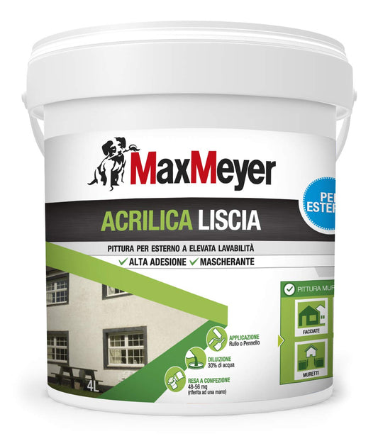 MaxMeyer Pittura per esterni Acrilica BIANCO 4 L