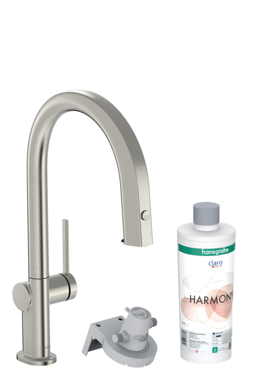 Miscelatore da cucina Hansgrohe Aqittura M91, set di partenza, sistema di filtraggio 210, estensibile fino a 76 cm, 1 getto, confezione, 76800, Colorazione: acciaio inossidabile spazzolato