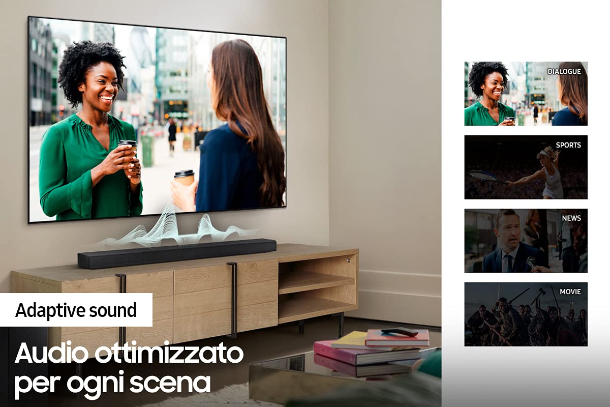 SAMSUNG Soundbar HW-Q600A/ZF da 360W, 3.1.2 Canali, Nero