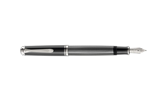 Pelikan Souverän M605 - Penna stilografica a stantuffo, colore: Nero/Antracite Pennino F nero/antracite