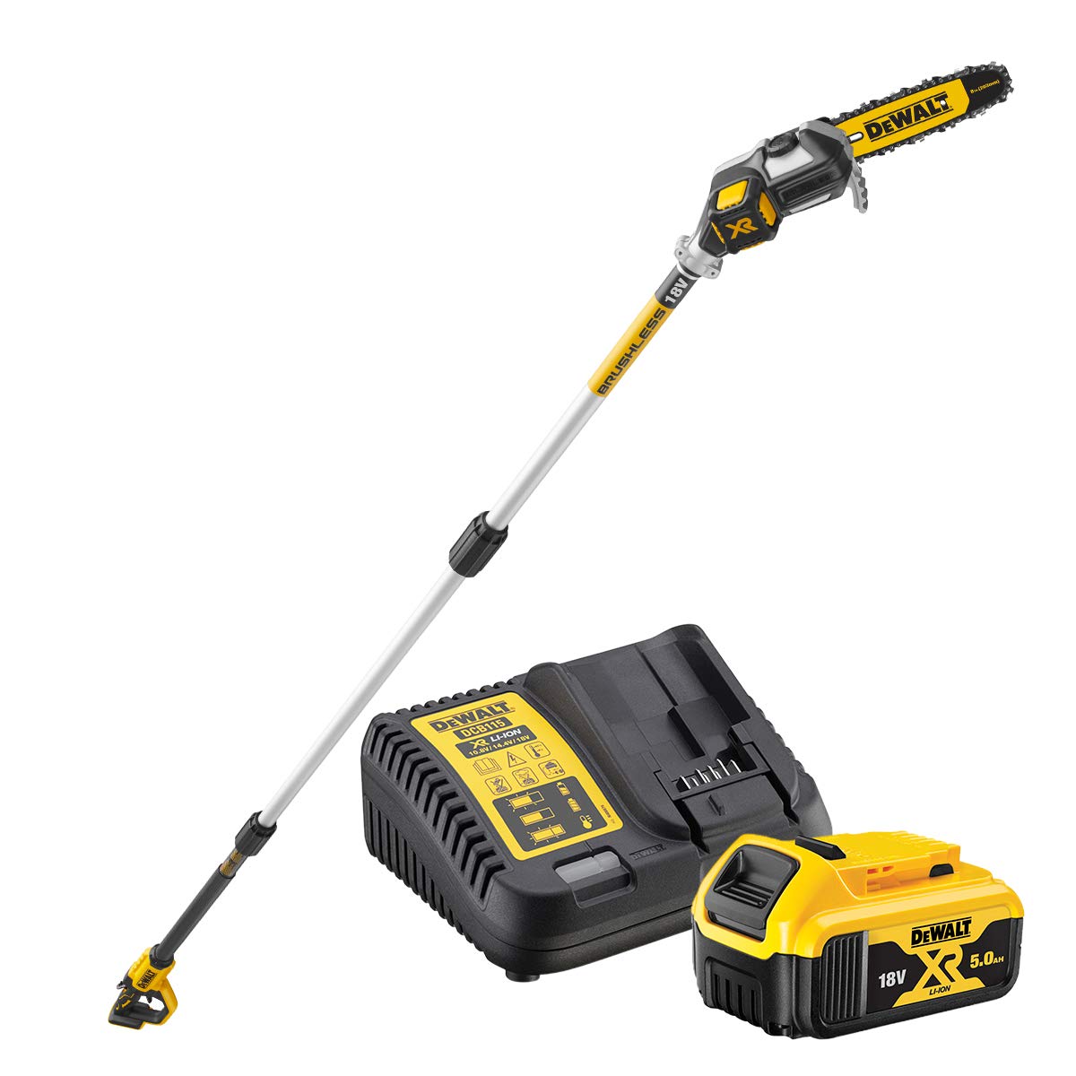 DeWalt DCMPS567P1-QW Troncarami XR 18 V con 1 batteria Li-Ion 5,0 Ah, Nero