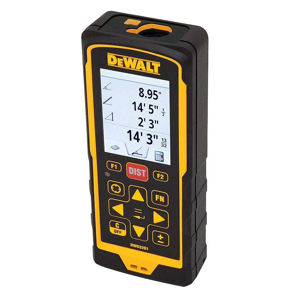 DeWalt Misuratore di distanze laser 200 metri Misura da 0,05 a 200 metri, precisione tipica 1,0 mm, peso 209 gr