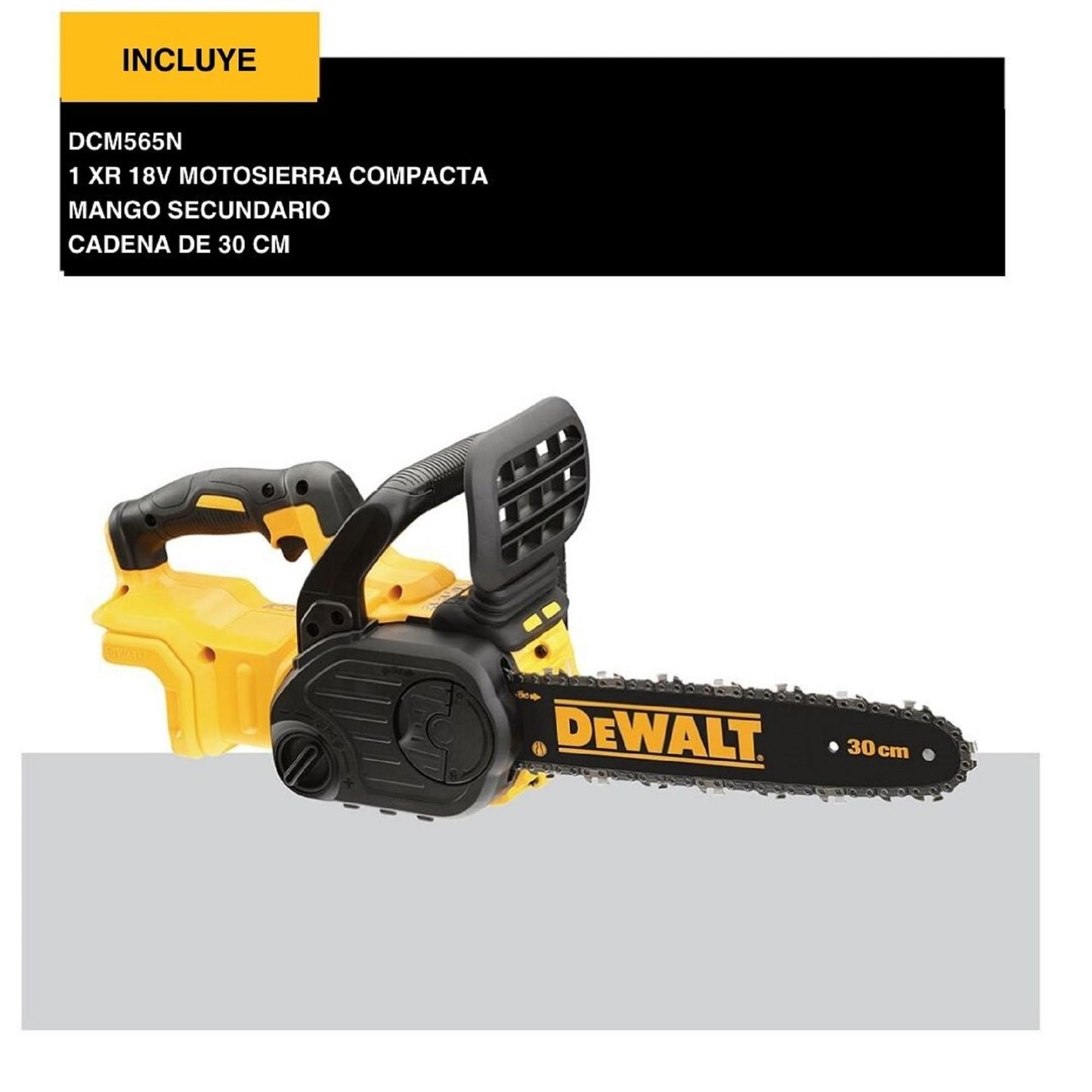 DEWALT DCM565N-XJ Motosega a Batteria Litio Motore Brushless, Lunghezza Barra e capacità di taglio 30 cm, Velocità Regolabile, Doppia Impugnatura 18 V 5.0 Ah