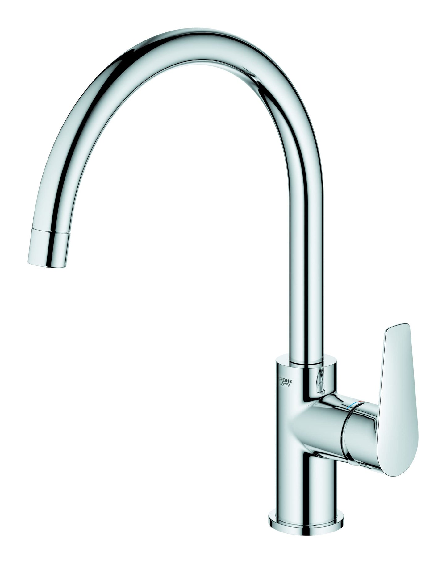 GROHE 30529001 Quickfix Start Edge, Miscelatore Monocomando per Lavello, Bocca Girevole, Sistema di Installazione Semplice, Cromo