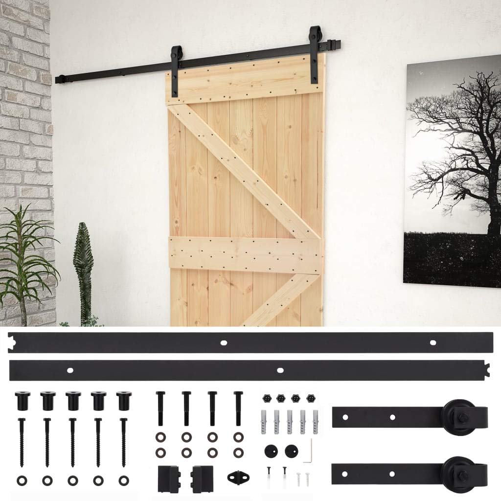 vidaXL Porta Scorrevole con Set Hardware 80x210 cm in Legno di Pino