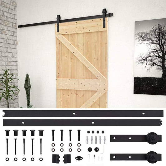 vidaXL Porta Scorrevole con Set Hardware 80x210 cm in Legno di Pino