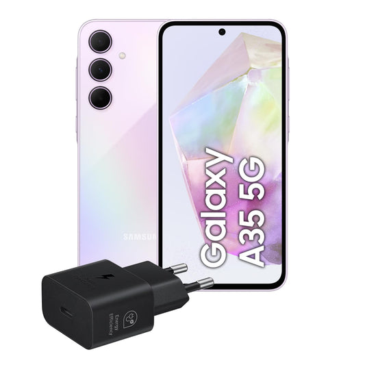 Samsung Galaxy A35 5G, Caricatore incluso, Smartphone Android 14, Display FHD+ Super AMOLED 6.6”, 6GB RAM e 128GB di memoria interna espandibile, Batteria 5.000 mAh, Awesome Lilac [Versione Italiana]