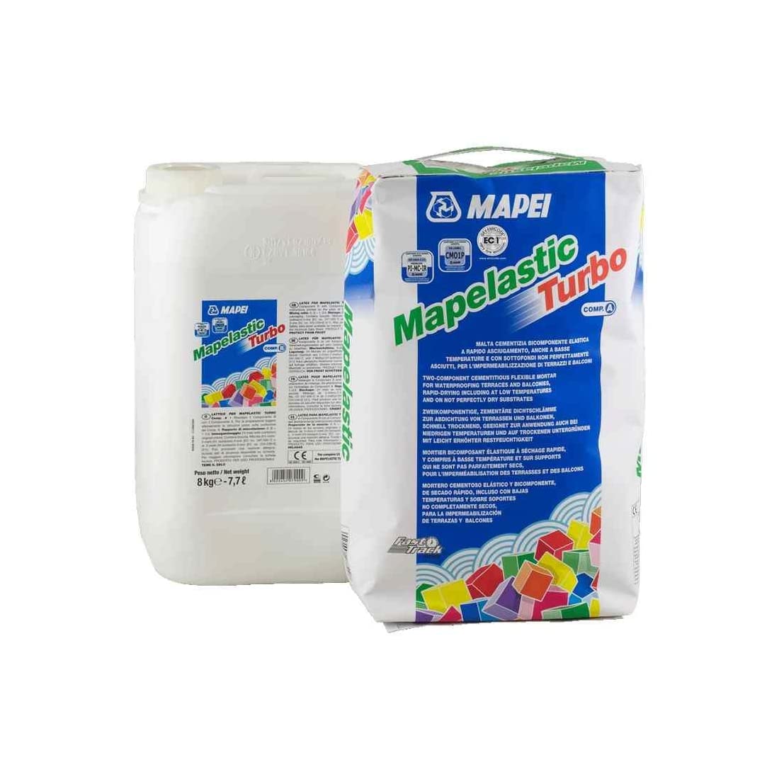 Malta bicomponente per impermeabilizzazione 18kg Mapelastic Turbo Mapei