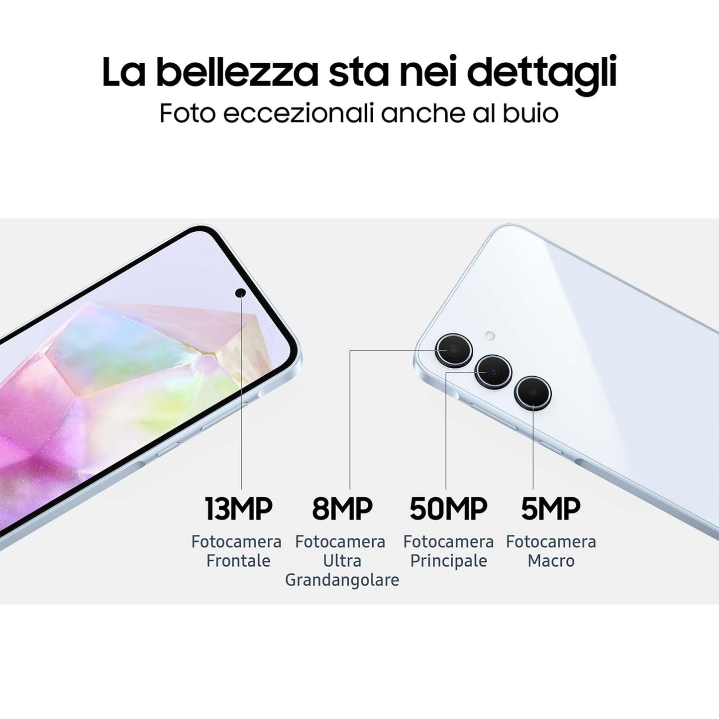 Samsung Galaxy A35 5G, Caricatore incluso, Smartphone Android 14, Display FHD+ Super AMOLED 6.6”, 6GB RAM e 128GB di memoria interna espandibile, Batteria 5.000 mAh, Awesome Lilac [Versione Italiana]