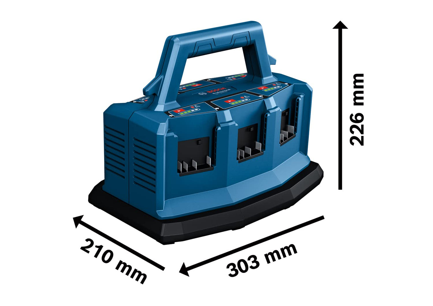 Bosch Professional 18V System Caricabatteria multiplo GAL 18V6-8 (senza batteria, incl. adattatore L-BOXX)