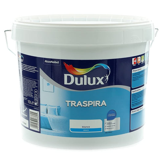 Dulux Pittura per Interni Traspirante per Pareti e Ambienti Umidi Cantine, Ripostigli, Taverne, Lavanderia, 10 Litri, Bianco