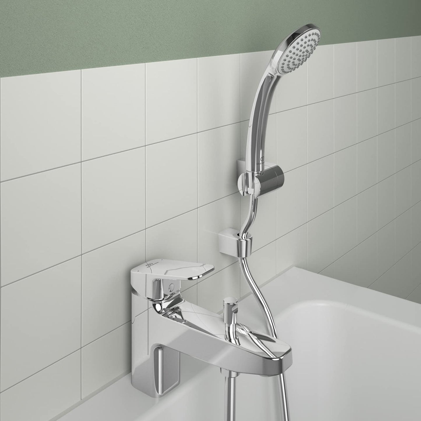 Ideal Standard - Ceraplan, Miscelatore monocomando per vasca da bagno, Due vie, Cromato