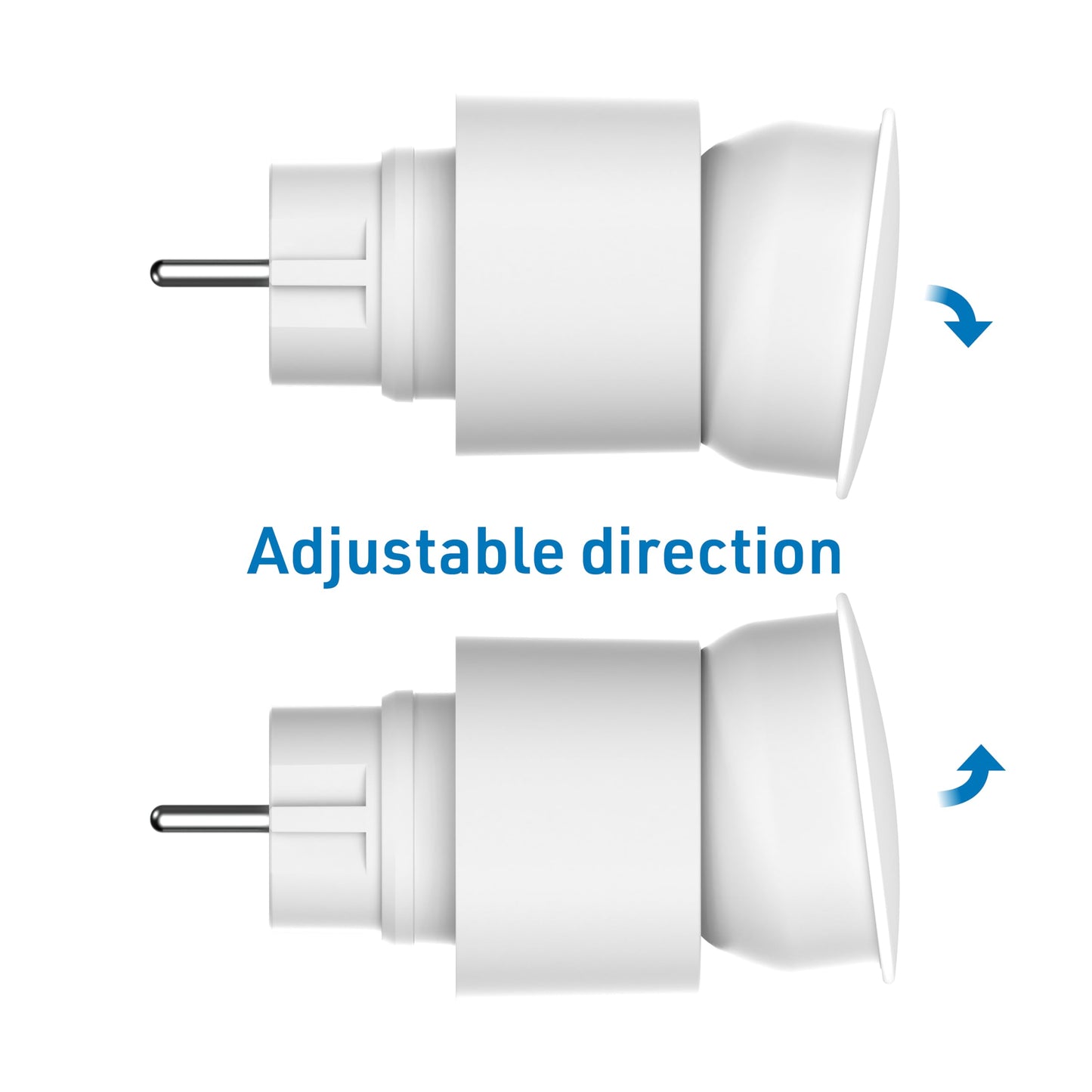 Electraline 58047 Faretto LED IP44 con 4 livelli di luminosità regolabile con dimmer da 20LM a 1000LM, Spina schuko, per uso Outdoor Bianco