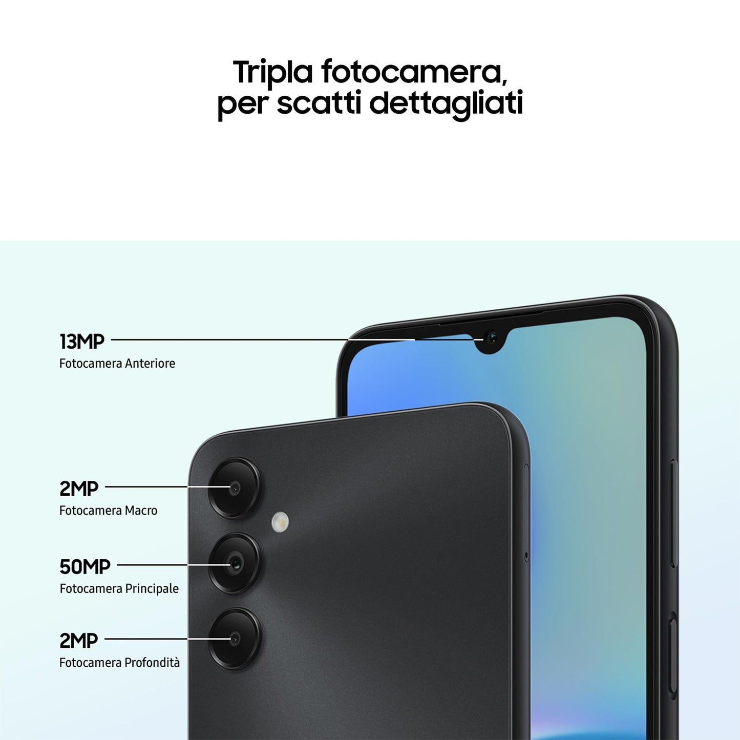 Samsung Galaxy A05s Smartphone Android, Display Infinity-U 6.7'', 4GB RAM, 128GB, Memoria Interna Espandibile fino a 1 TB, Batteria 5.000 mAh, Black [Versione Italiana]