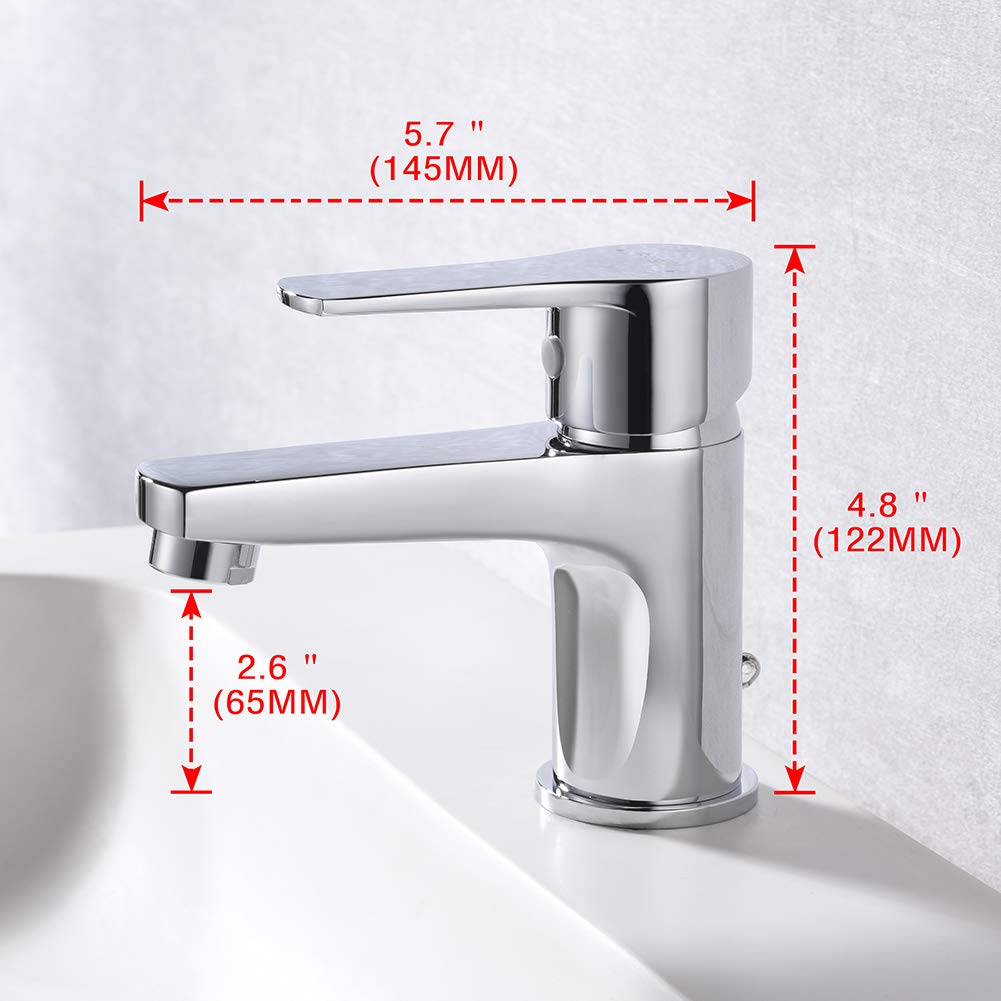 Ibergrif M15050-Roma Bidè per Lavabo Rubinetto per Bagno, Cromo & Star, Miscelatore Monocomando per Bagno, Rubinetto per Lavabo, Cromo, Argento