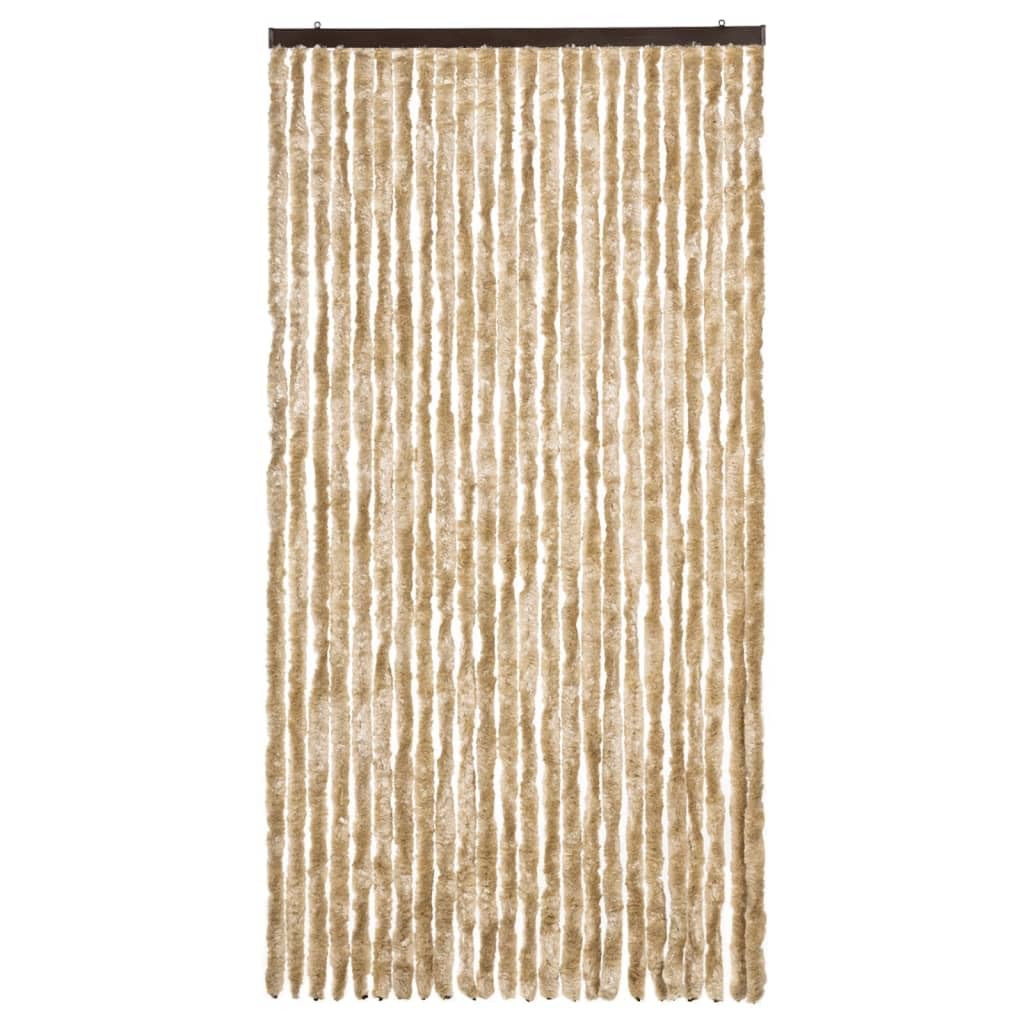 vidaXL Tenda Antimosche per Finestre e Porte Leggera Resistente all'Acqua Silenziosa Zanzariera Antiisetti 100x220 cm in Ciniglia Beige