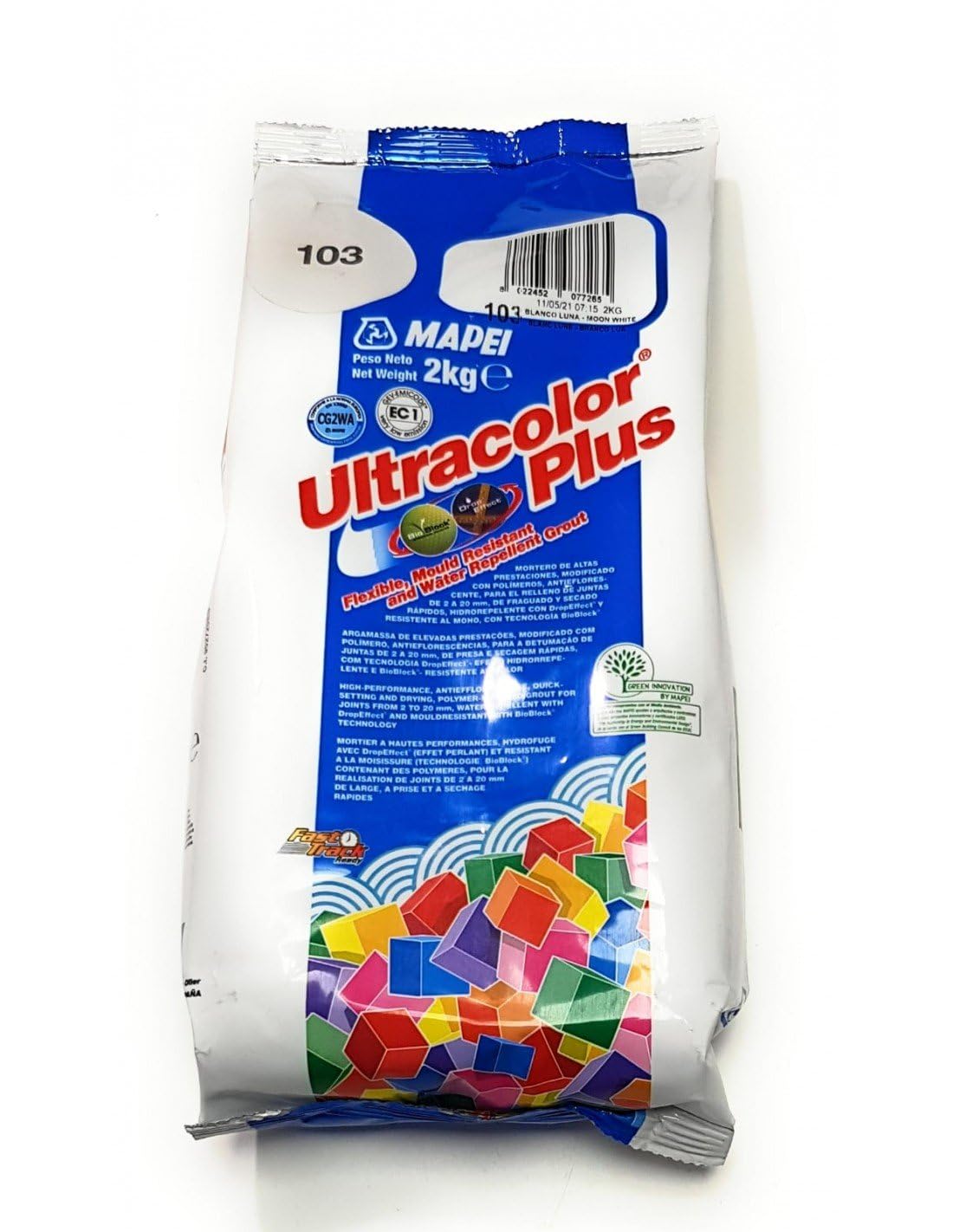 MAPEI Mortaio di guarnizioni Ultracolor Plus (103) Bianco Luna 2 Kg