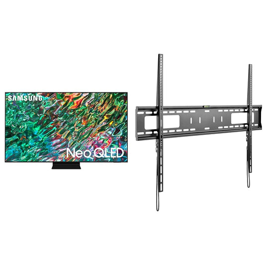 SAMSUNG TV Neo QLED QE85QN90BATXZT, Smart TV 85" Serie QN90B, Neo QLED 4K UHD & Goobay 49892 - Supporto da parete per TV Pro FIXED (XL), da 43" a 100", 75 kg