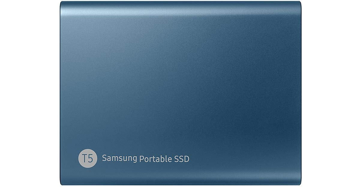 Samsung T5 500 GB USB 3.1 Gen 2 (10 Gbps, Type-C) External Solid State Drive (Portable SSD) Alluring Blue (MU-PA500B)