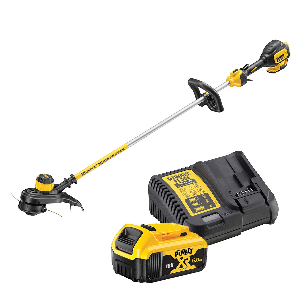 DEWALT DCM561P1-QW Tagliabordi XR Litio, 18 V, Giallo/Nero, 1 batteria 5.0 Ah