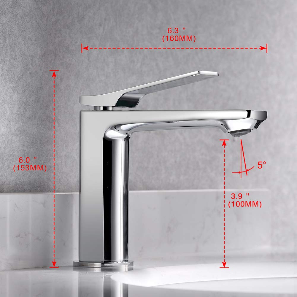 Ibergrif M11004 Praga, Miscelatore Lavabo, Rubinetto Monocomando per Bagno, Cromo, Argento