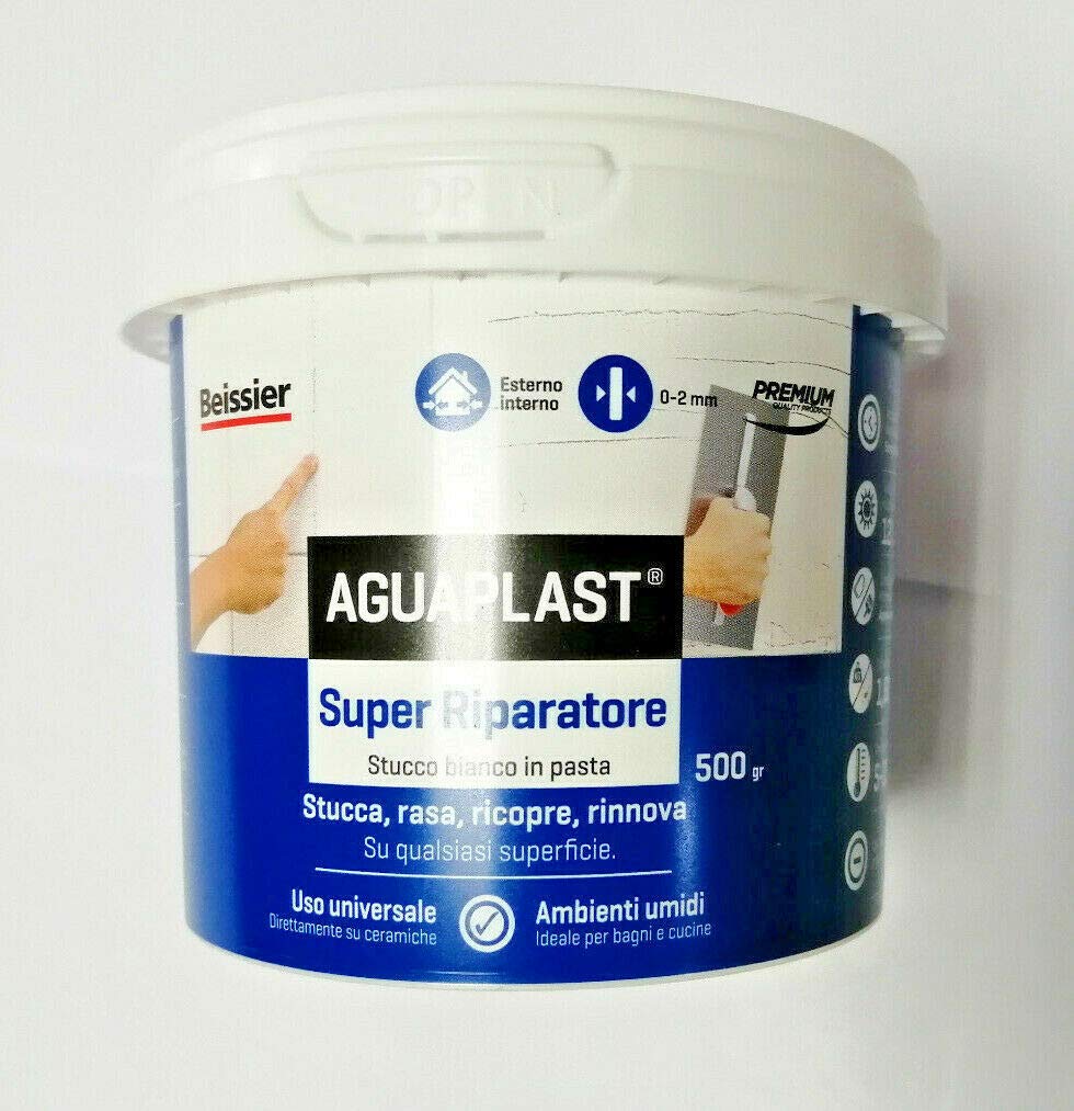 Beissier aguaplast Super Riparatore stucco bianco in pasta livella 500 grammi