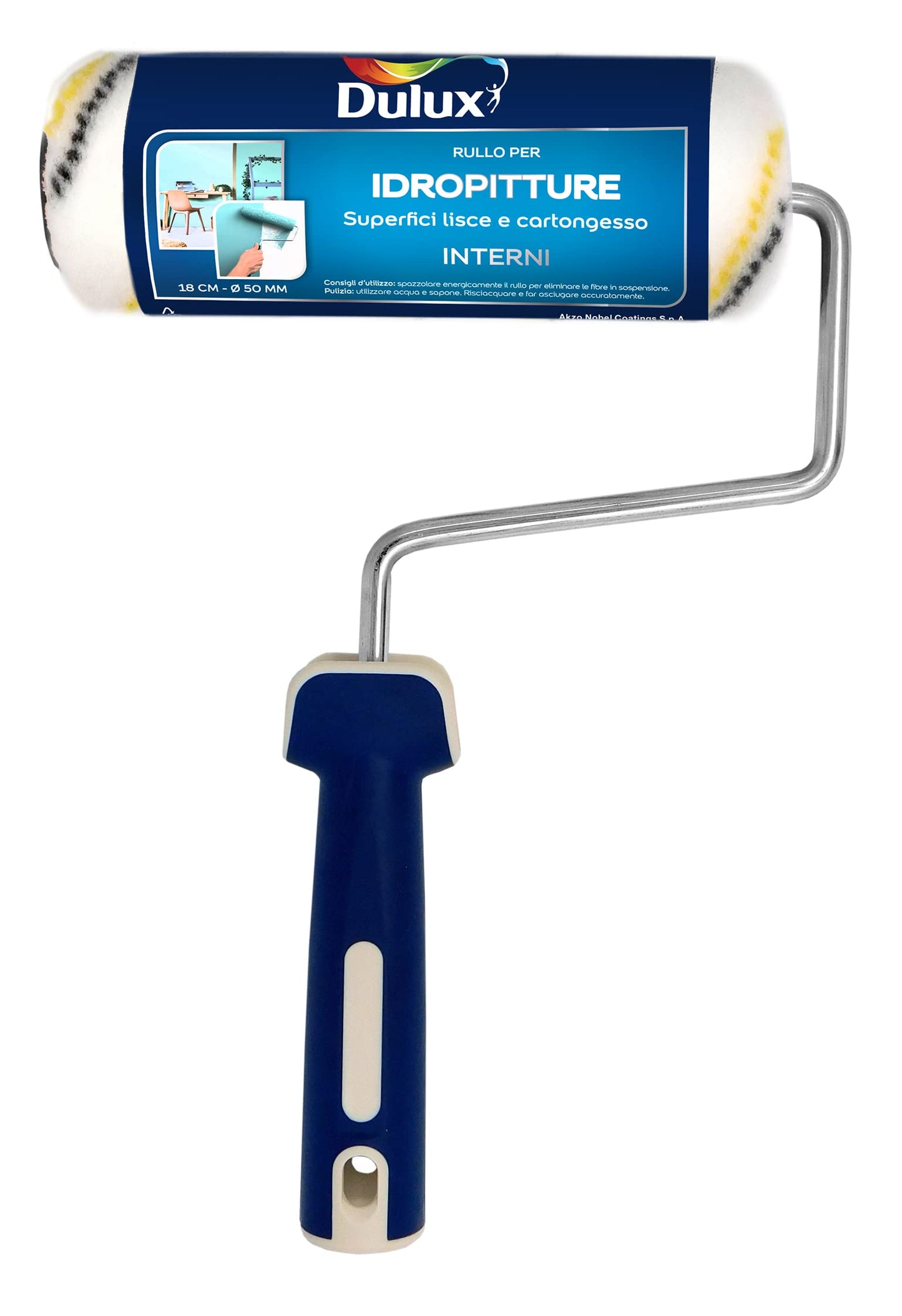 Dulux KIT PITTURA MURALE, Set Completo da Interno per Imbiancare Pareti e Soffitti con Rulli Pittura, Vaschetta con Griglia, Pennello, Telo Pavimento, Nastro Carta e Copertura Battiscopa