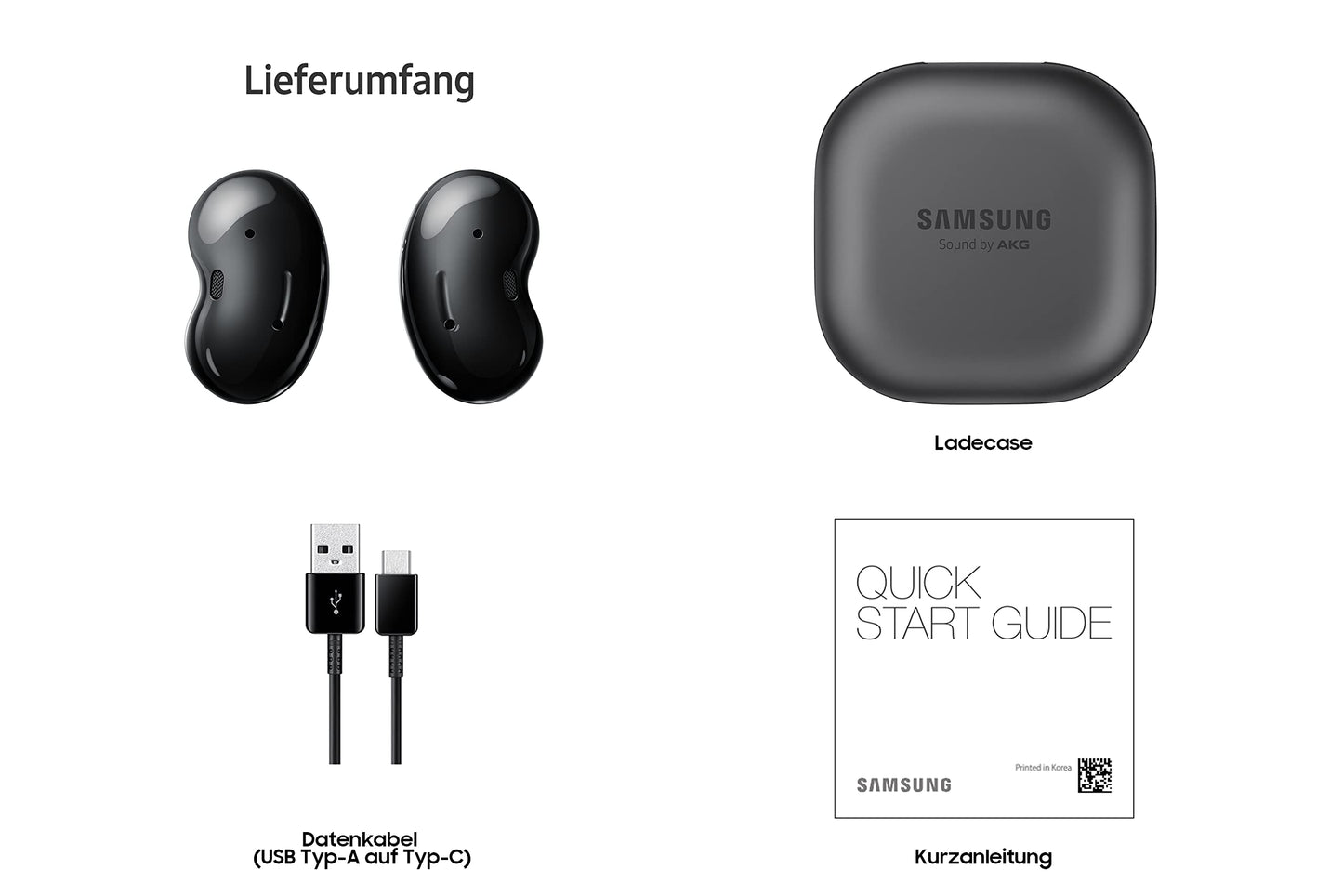 Samsung Galaxy Buds Live Headset Wireless In-ear Chiamate/Musica Bluetooth Supporto di ricarica Nero