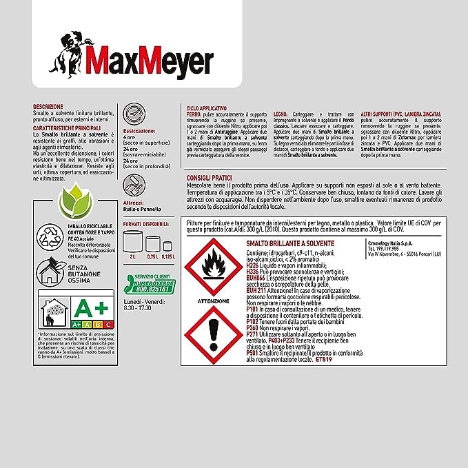 MAXMEYER kit manutenzione Smalto a solvente bianco e tester nero