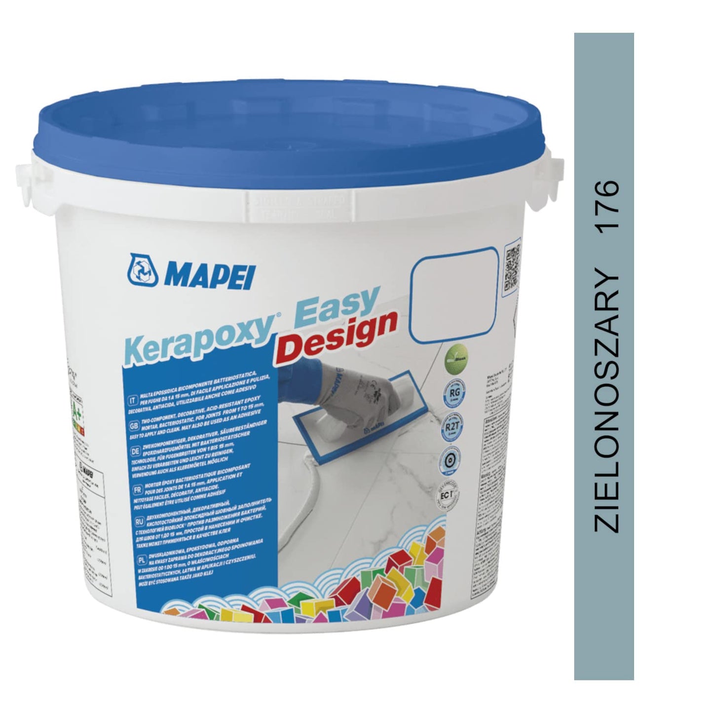 MAPEI Kerapoxy Easy Design 176 VERD-GRIGIO 3kg - decorativo, resistente agli acidi, bicomponente stucco epossidico