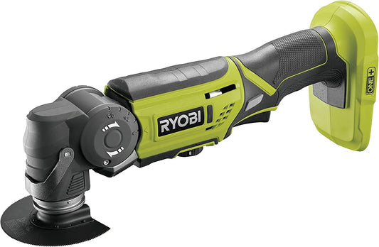 Ryobi R18MT-0 Utensile Multifunzione a Batteria 18V ONE+, Batteria non Inclusa, Testa Orientabile a 4 Posizioni, Velocità Variabile a 6 Posizioni, per Levigare, Livellare e Tagliare