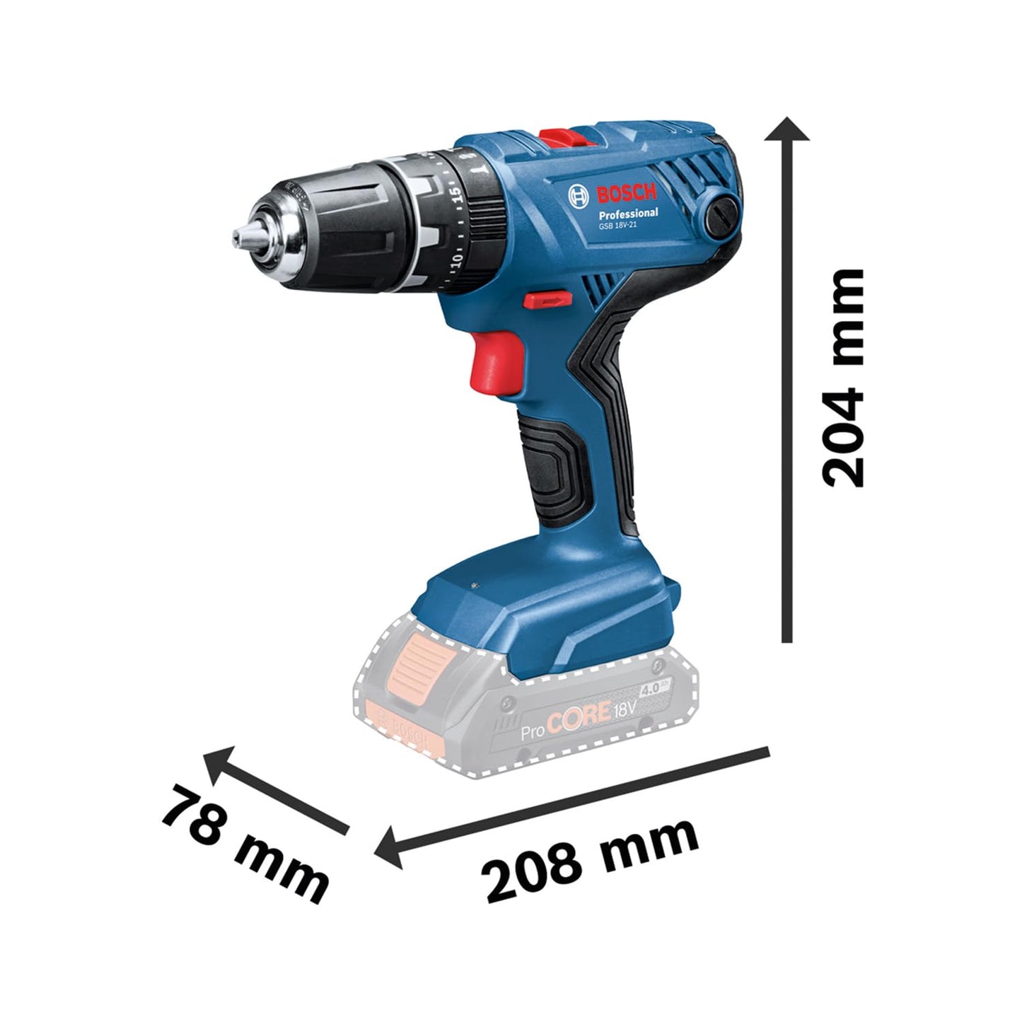 Bosch Professional Sistema 18V Trapano Avvitatore Con Percussione GSB 18V-21, Incl. Batteria 2x2.0 Ah, Set Di Accessori Da 40 Pz., In L-BOXX 136, Amazon Exclusive Set