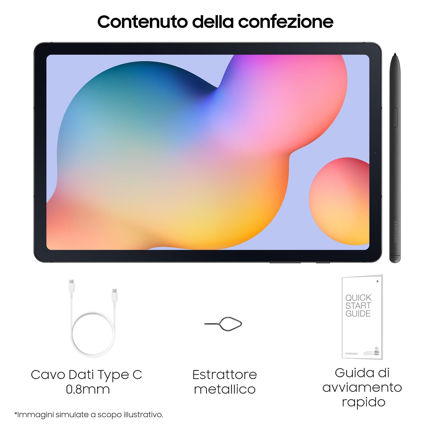 Samsung Galaxy Tab S6 Lite (2024), S Pen, Tablet, 10.4 Pollici Touchscreen LCD TFT, Wi-Fi, RAM 4 GB, 128 GB espandibili, Batteria 7040 mAh, Tablet Android 14 Oxford Gray [Versione italiana] 2024